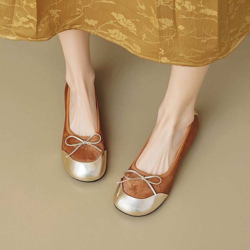 Round Head Comfortable Soft Retro Flat Shoes