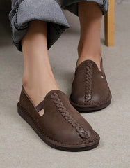 Handmade Retro Soft Leather Flat Shoes