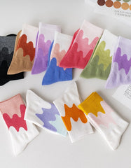 3 Pairs Rainbow Color Cotton Socks