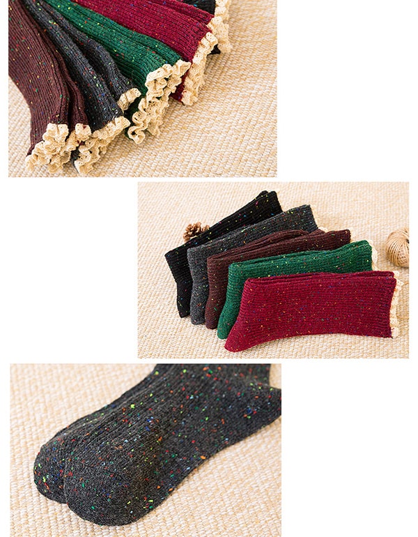 3 Pairs Autumn Winter Retro Long Cotton Socks