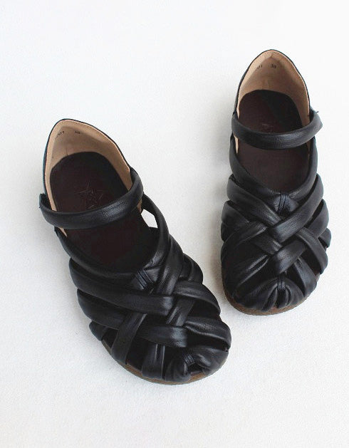 Handmade Retro Leather Woven Fisherman Sandals 35-41