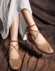 Ankle Lace-up Handmade Retro Flat Shoes