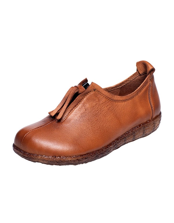 Autumn Handmade Retro Cow Tendon Women's Flats