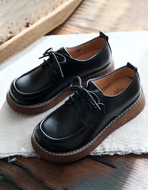 Autumn Platform Retro Lace-up Loafers