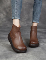 Autumn Winter Leather Comfort Platform Boots