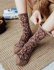 3 Pairs Autumn Winter Med Tube Cotton Socks