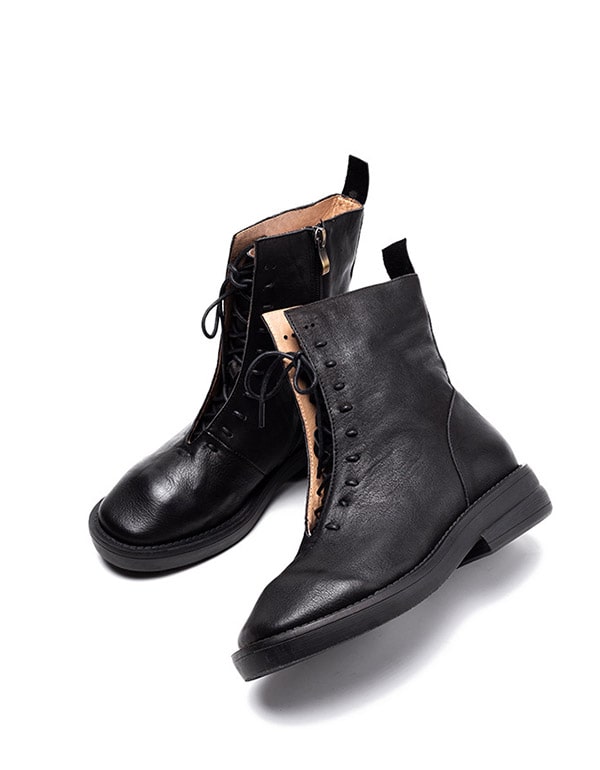 Autumn Winter Mid-Tube Motorcycle Boots Women