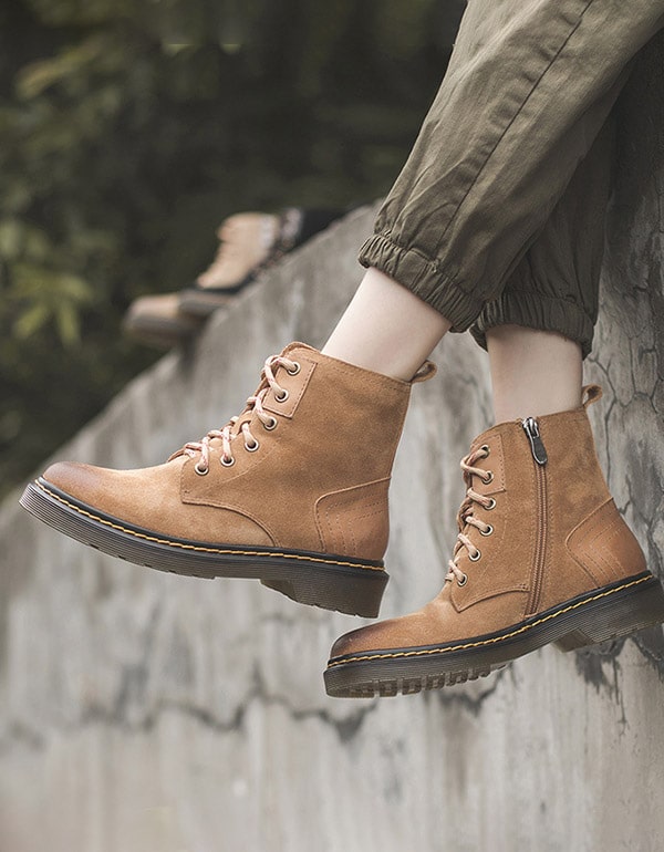 Autumn Winter Retro Leather Lace-Up Martin Boots