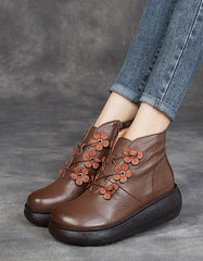 Autumn Winter Thick Heel Retro Platform Boots