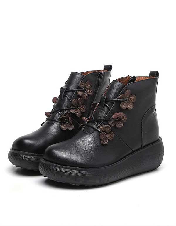 Autumn Winter Thick Heel Retro Platform Boots