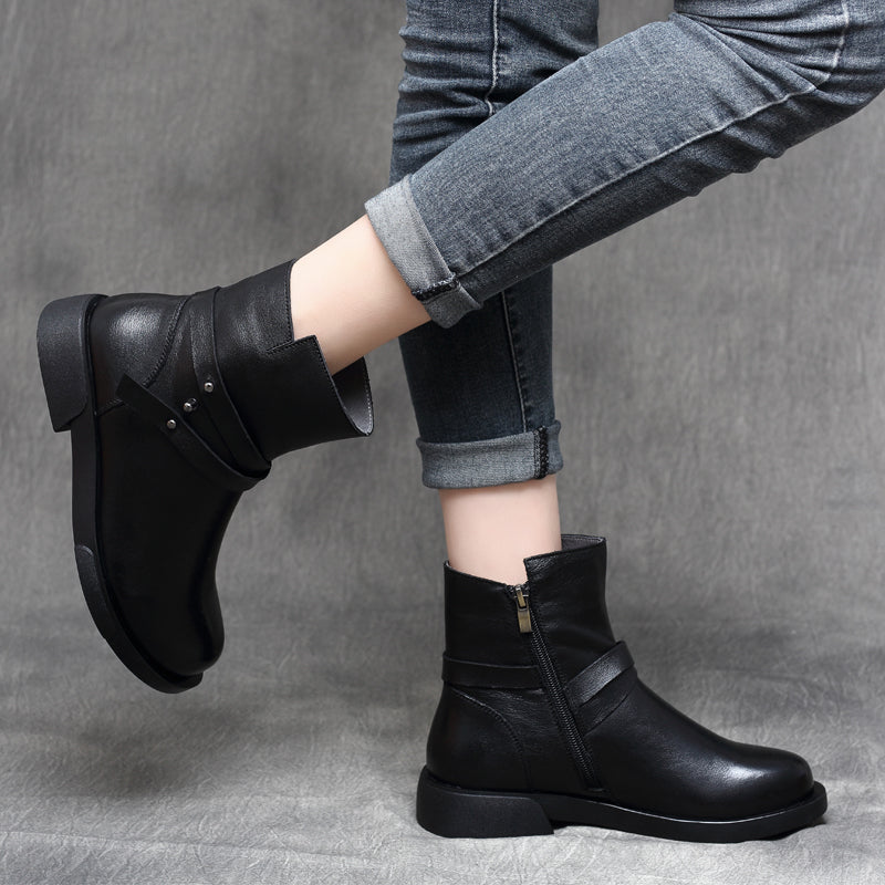 Autumn Winter Leather Women's Boots