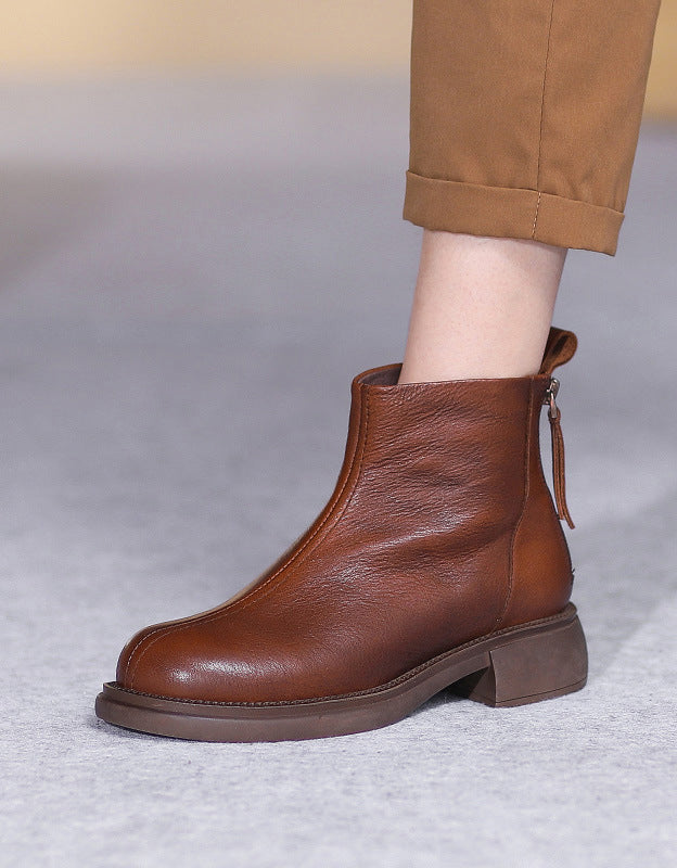 Back Double Zipper Chelsea Boots