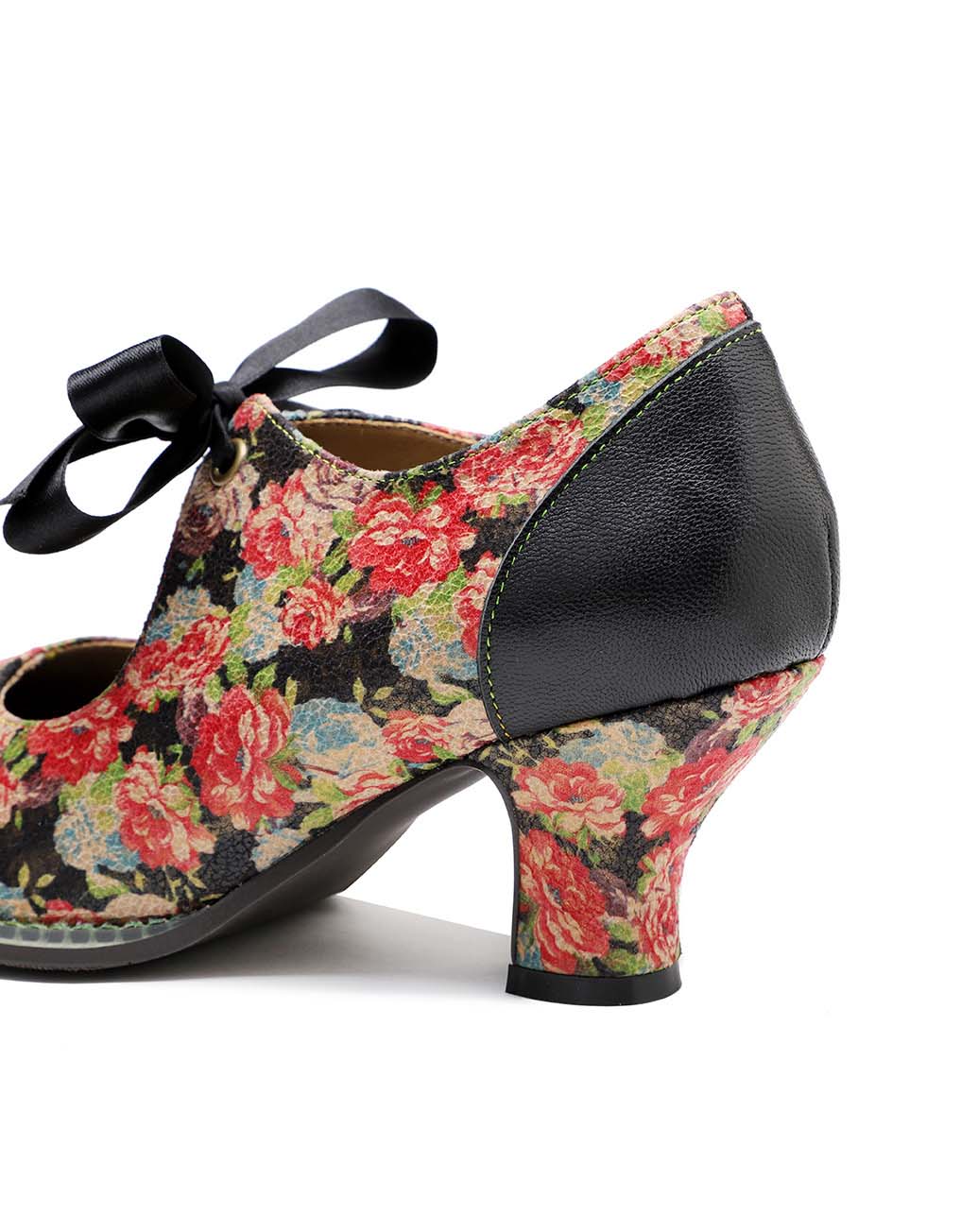 Bow Tie Red Rose Floral Vintage Heels