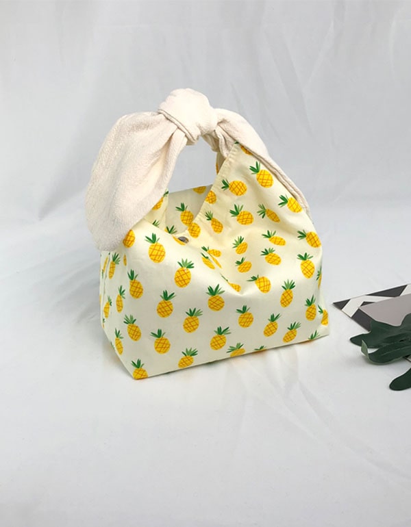 Bunny Ear Flower Canvas Lunch Bag