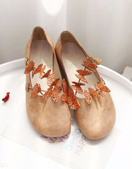 Butterfly Soft Leather Retro Flat Shoes