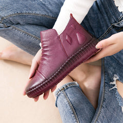 Casual Leather Women Retro Shoes 35-42.