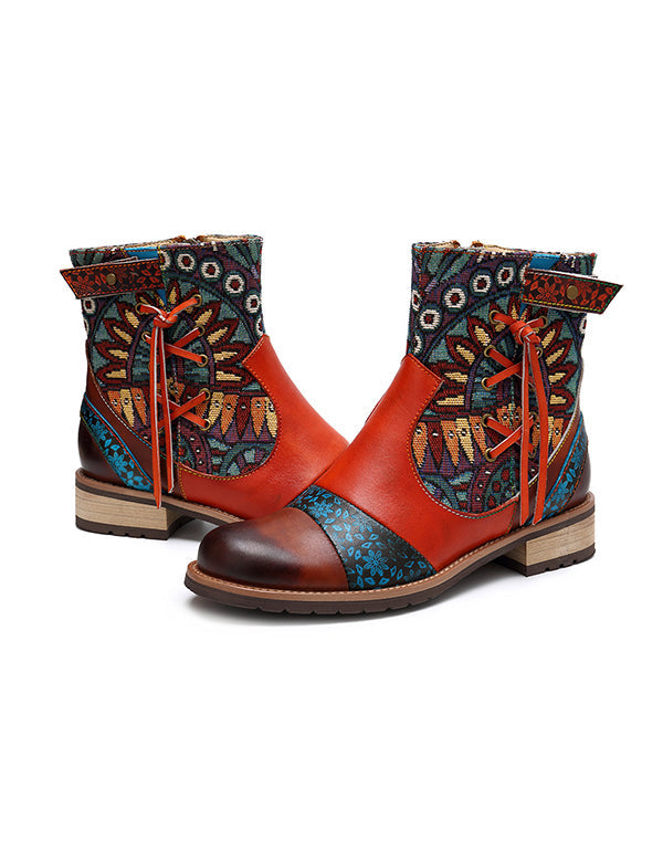 Tassel Colorful Vintage Ankle Boots ｜Size 35- Size 42