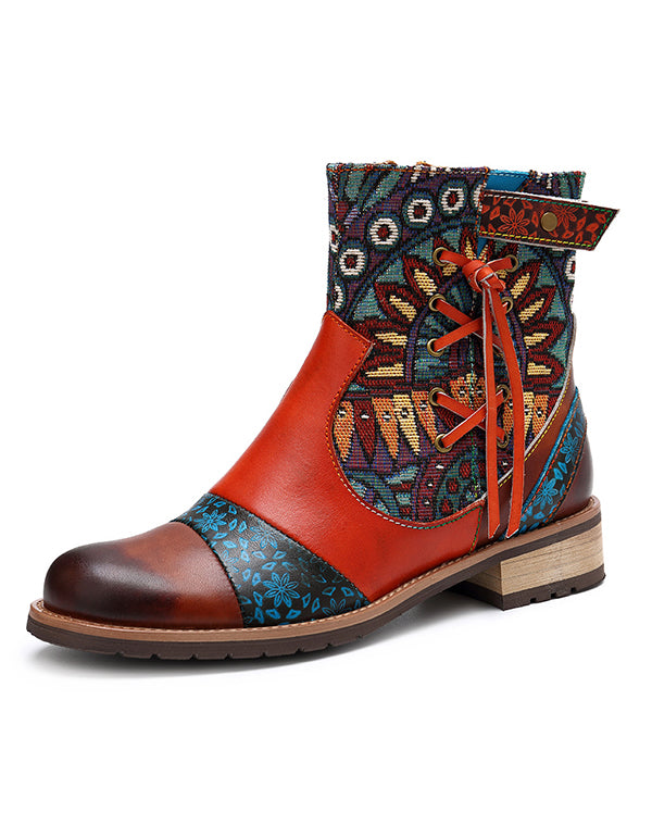 Tassel Colorful Vintage Ankle Boots ｜Size 35- Size 42