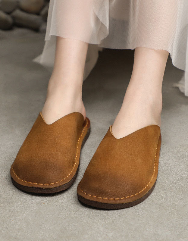 Comfortable Handmade Retro Leather Slippers 41