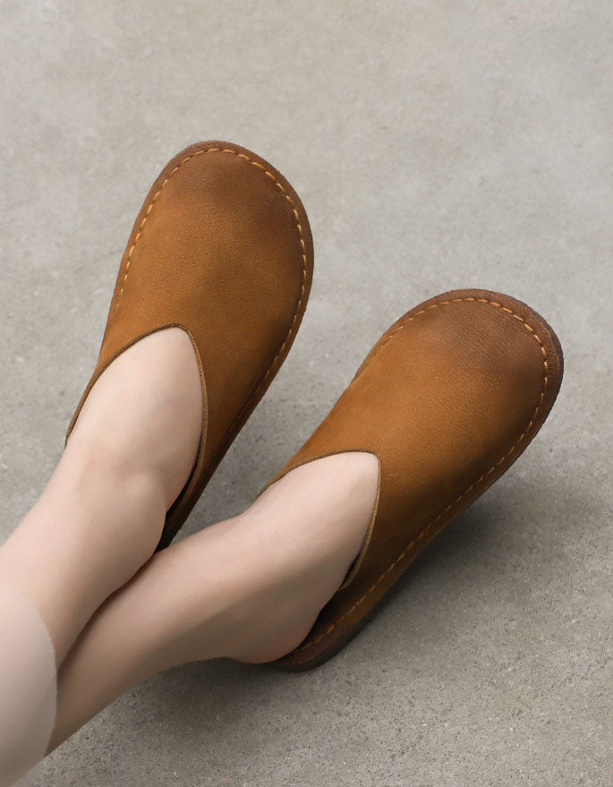 Comfortable Handmade Retro Leather Slippers 41