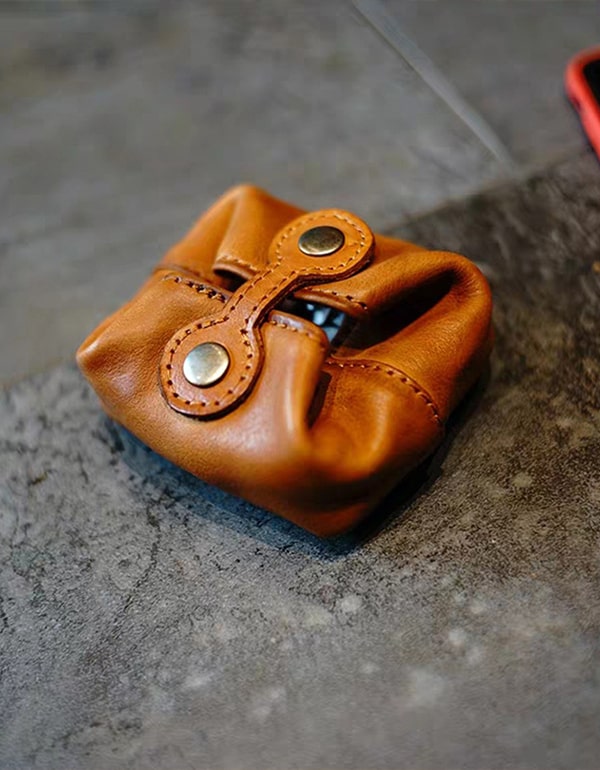 Cowhide Vintage Leather Coin Purse