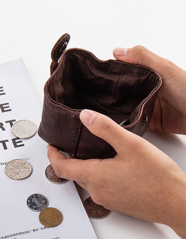 Cowhide Vintage Leather Coin Purse