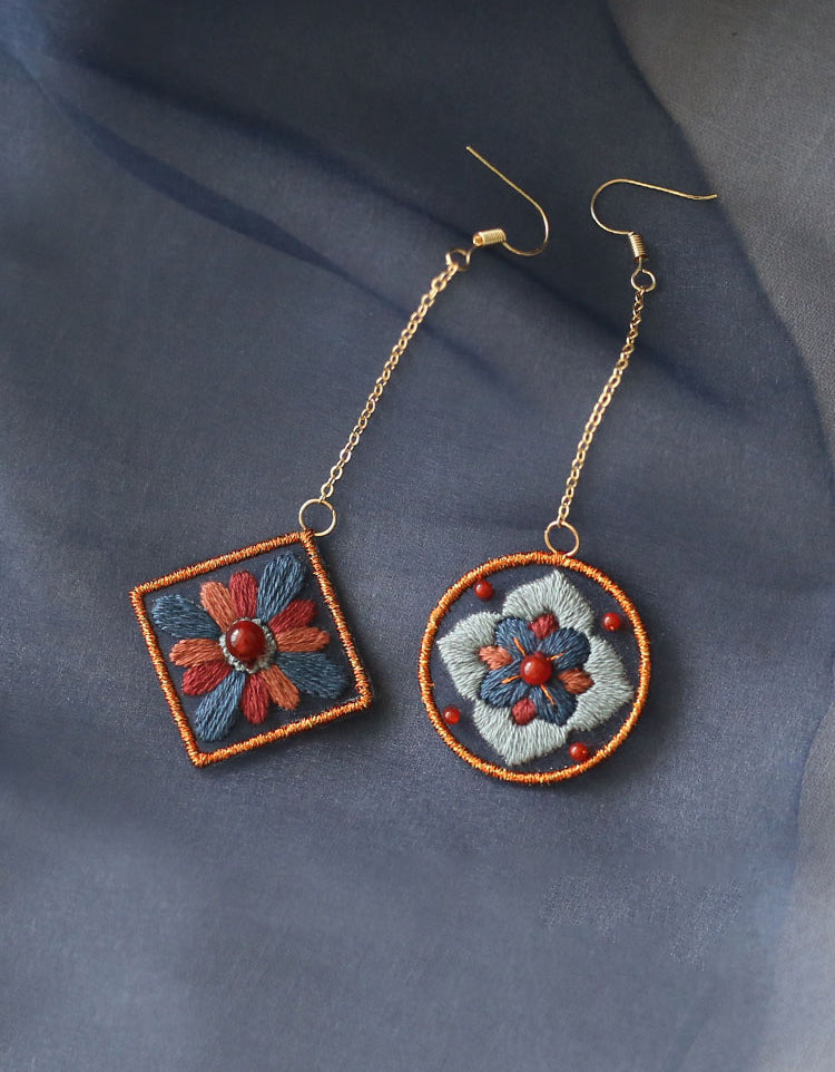 DIY Embroidery Earrings Gift (Including DIY materials)