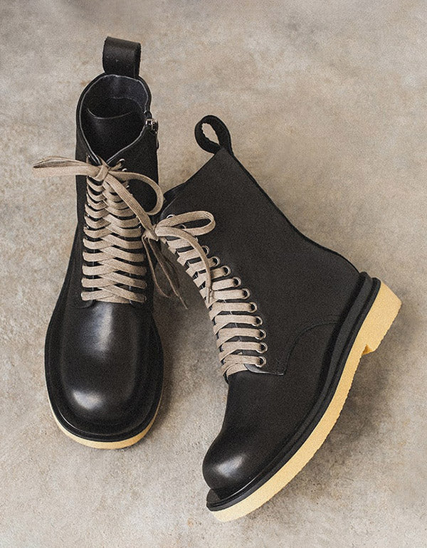 Autumn Winter Lace Up Combat Boots