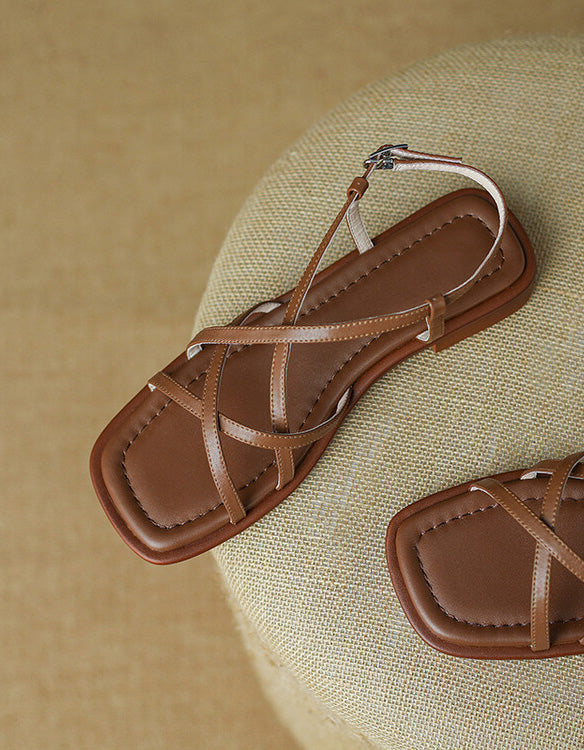 French Style Comfortable Flat Strappy Sandals