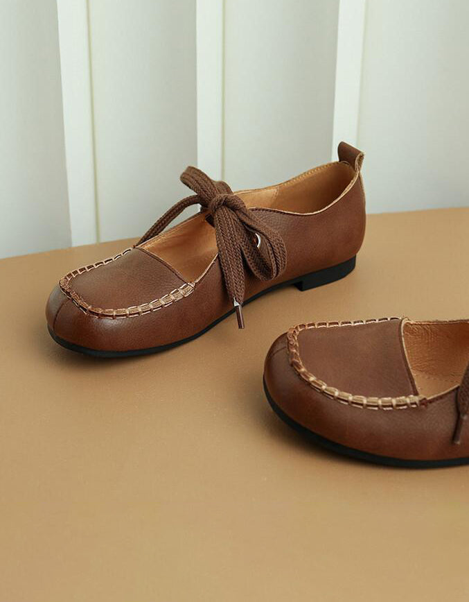 Front Lace-up Round Head Cute Mary Janes