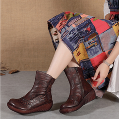 Hand-Carved Thick-Bottomed Retro Boots | Gift Shoes