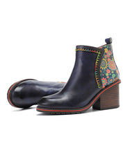 Hand-painted Leather Stitching Chelsea Boots