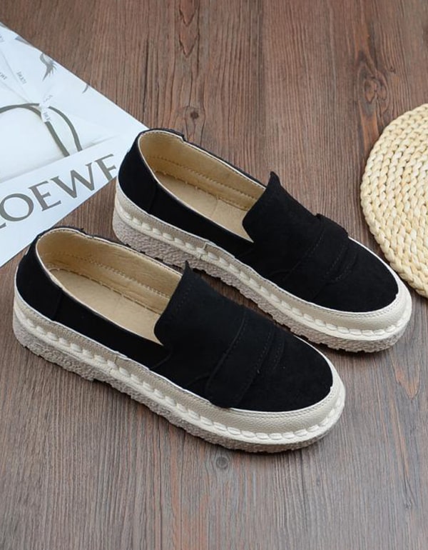 Hand-stitched Round Head Comfortable Loafers