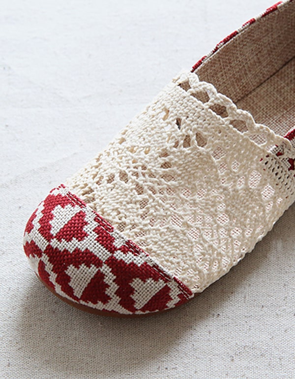 Handmade Comfortable Linen Women's shoes Flat