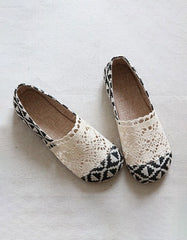 Handmade Comfortable Linen Women's shoes Flat