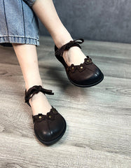 Ankle Lace-up Wide Toe Box Retro Flat Shoes