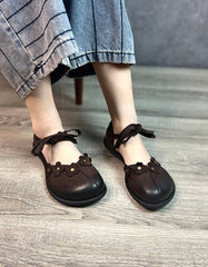 Ankle Lace-up Wide Toe Box Retro Flat Shoes