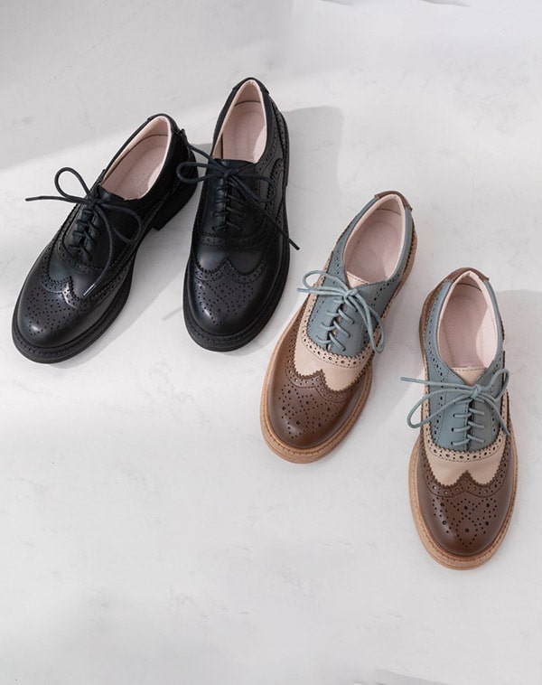 Vintage Lace Up Oxford Shoes for Women