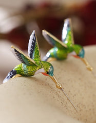 Handmade Hummingbird Drip Earrings