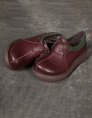 Handmade Leather Round Head Retro Shoes