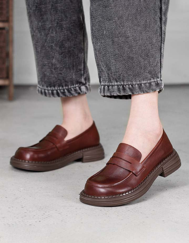 Handmade Retro Leather Soft Sole Loafers