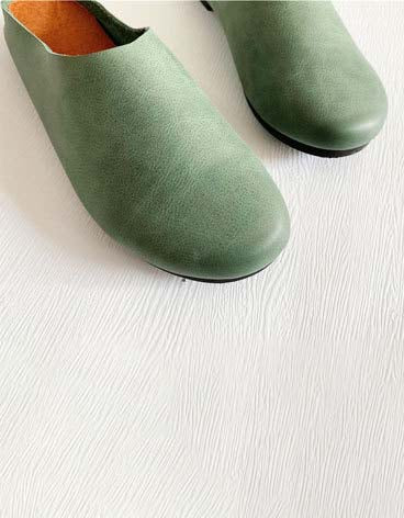 Handmade Retro Soft Leather Flat Slippers