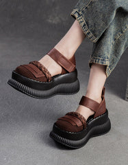 Handmade Retro Wide Toe Box Platform Sandals