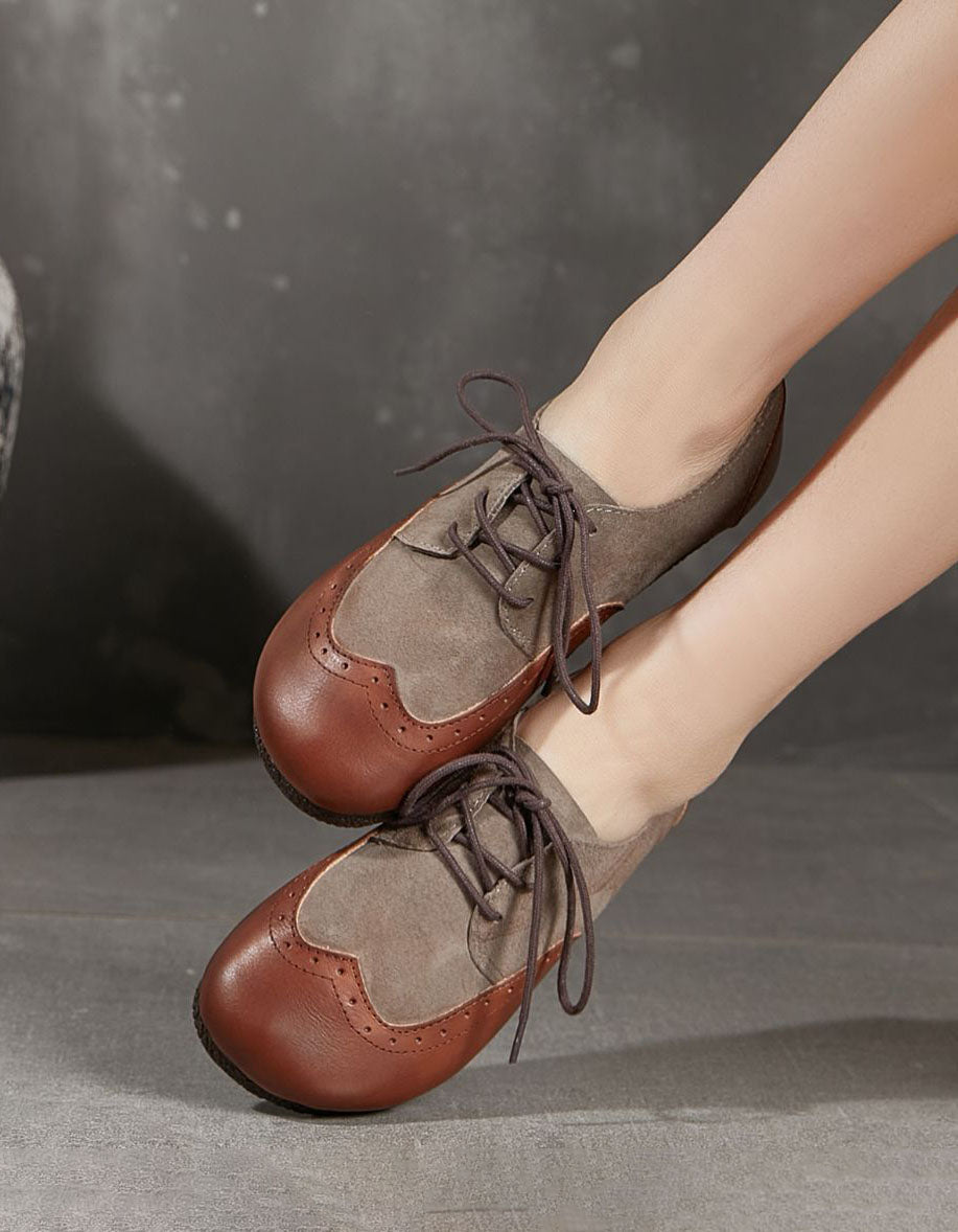 Handmade Soft Sole Brogue Style Flat Shoes