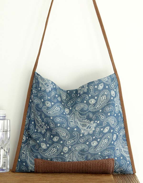 Handmade Vintage Floral Linen One Shoulder Bag