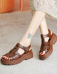 Handmade Vintage Open Toe Platform Sandals