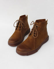 Handmade Leather Lace-up Martin Ankle Boots 35-42