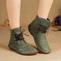 Handmade Retro Flat Short Boots | Gift Shoes | 35-42