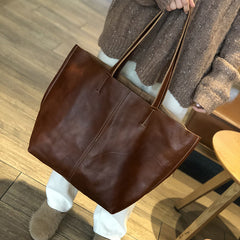 Large Capacity Retro Leather Shoulder Bag