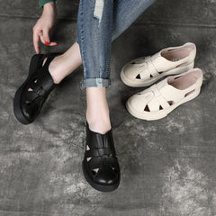 Retro Leather Hollow Sandals 35-41